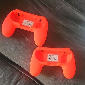 Red Controller Grips for Gaming Consoles